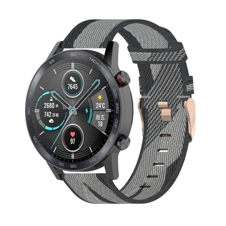 22mm Stripe Weave Nylon Wrist Strap Watch Band for Huawei GT / GT2 46mm, Honor Magic Watch 2 46mm / Magic 22mm Stripe Weave Nylon Wrist Strap Watch Band for Huawei GT / GT2 46mm, Honor Magic Watch 2 46mm / Magic
